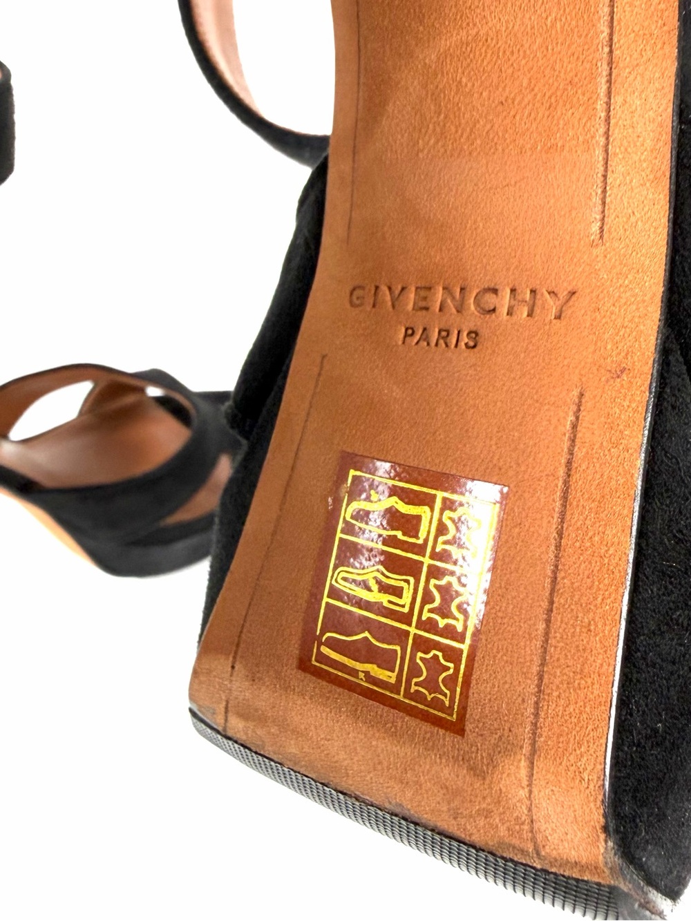 Givenchy Black Suede Platform Ankle-Strap Stiletto Matilda Shark Turn Lock Heel - Picture 9 of 15